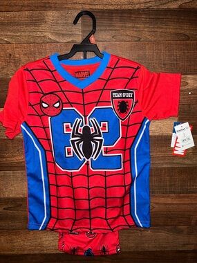 Marvel Red and Blue Spider-Man Team Spidey Graphic Tee